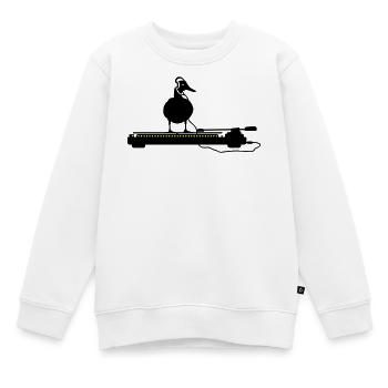 disco duck turntable - Sweat Premium enfant bio - blanc - Devant - AI Model Kid Male (0cm)