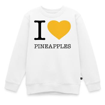 J’AIME LES ANANAS Ananas - Sweat Premium enfant bio - blanc - Devant - AI Model Kid Male (0cm)