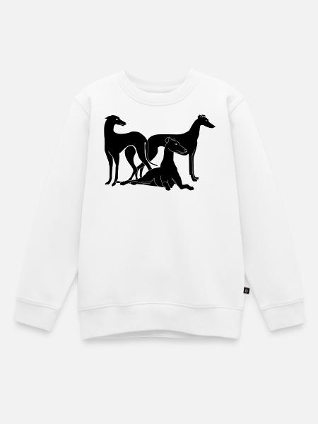 Gruppe Galgos / Greyhounds - Kinder Premium Organic Sweatshirt - Weiß