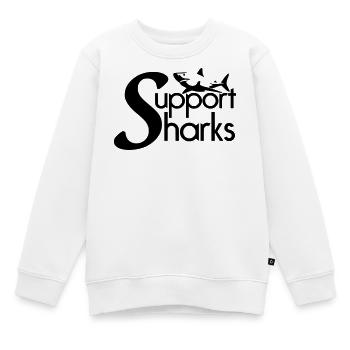 Support Sharks - Kids Premium Organic Sweatshirt - white - Front - AI Model Kid Male (0cm)