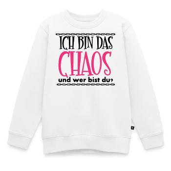 Ich bin das Chaos Geschenk - Kinder Premium Organic Sweatshirt - Weiß - Vorne - AI Model Kid Male (0cm)