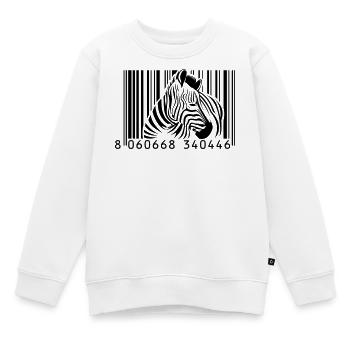 Barcode Zebra - Kinder Premium Organic Sweatshirt - Weiß - Vorne - AI Model Kid Male (0cm)