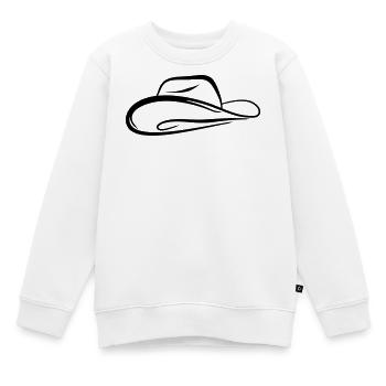 Skizze Cowboyhut - Kinder Premium Organic Sweatshirt - Weiß - Vorne - AI Model Kid Male (0cm)
