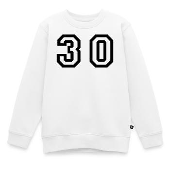 Number - 30 - Dreißig - Kinder Premium Organic Sweatshirt - Weiß - Vorne - AI Model Kid Male (0cm)