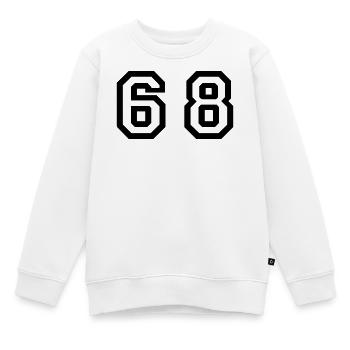 Number - 68 - Sixty Eight - Kids Premium Organic Sweatshirt - white - Front - AI Model Kid Male (0cm)
