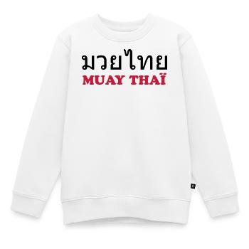 Muay Thai (V) - Kinder Premium Organic Sweatshirt - Weiß - Vorne - AI Model Kid Male (0cm)