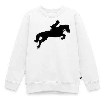 Springpferd - Kinder Premium Organic Sweatshirt - Weiß - Vorne - AI Model Kid Male (0cm)