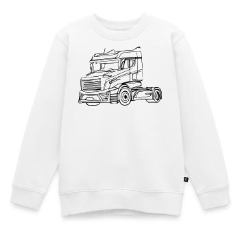 LKW Brummi - Kinder Premium Organic Sweatshirt - Weiß - Vorne - AI Model Kid Male (0cm)