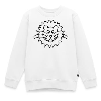 Minimalistischer Löwe - Kinder Premium Organic Sweatshirt - Weiß - Vorne - AI Model Kid Male (0cm)