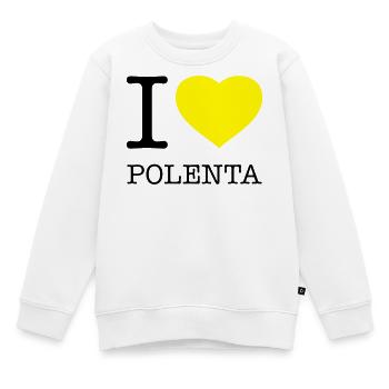 I LOVE POLENTA Mais - Kinder Premium Organic Sweatshirt - Weiß - Vorne - AI Model Kid Male (0cm)