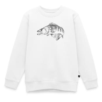 pike-perch - Kids Premium Organic Sweatshirt - white - Front - AI Model Kid Male (0cm)