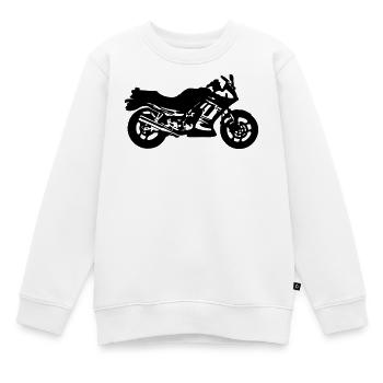 Motorrad , Ninja , Japan , Rennmaschine , (25) - Kinder Premium Organic Sweatshirt - Weiß - Vorne - AI Model Kid Male (0cm)