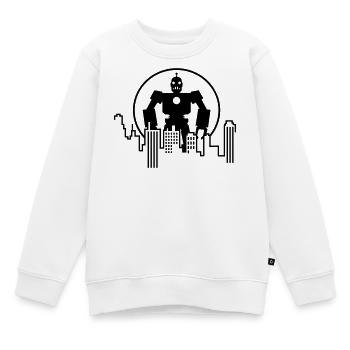 Robot Skyline – Sci-Fi Android Silhouette Shirt - Kinder Premium Organic Sweatshirt - Weiß - Vorne - AI Model Kid Male (0cm)