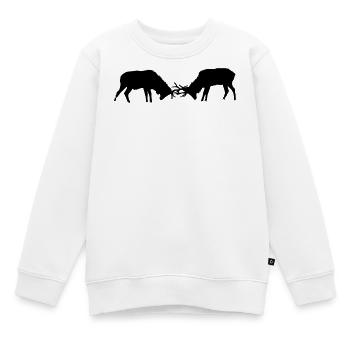 Hirsch - Kinder Premium Organic Sweatshirt - Weiß - Vorne - AI Model Kid Male (0cm)
