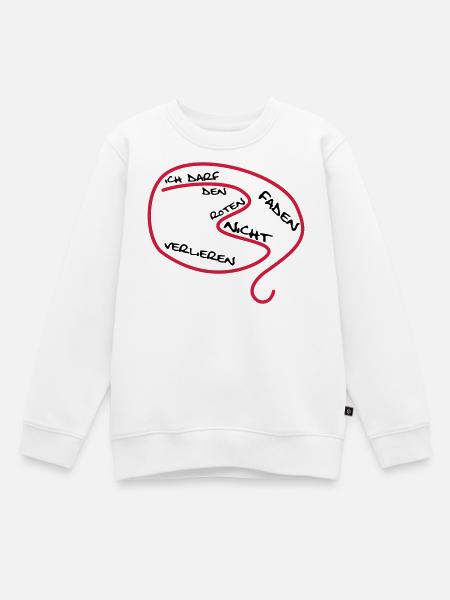 Der rote Faden... - Kinder Premium Organic Sweatshirt - Weiß