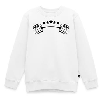 Gewichte Sterne – Fitness Hantel Muskelaufbau - Kinder Premium Organic Sweatshirt - Weiß - Vorne - AI Model Kid Male (0cm)