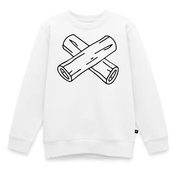 Achtung Vollpfosten - Kinder Premium Organic Sweatshirt - Weiß - Vorne - AI Model Kid Male (0cm)