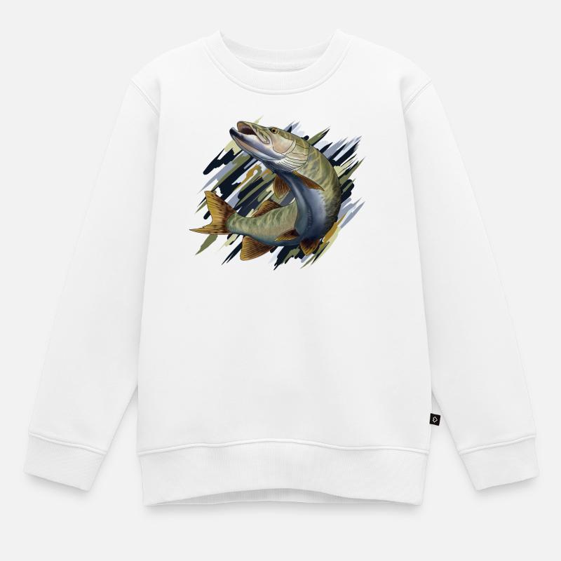 Hecht - Kinder Premium Organic Sweatshirt - Weiß