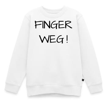 Finger weg! - Kinder Premium Organic Sweatshirt - Weiß - Vorne - AI Model Kid Male (0cm)