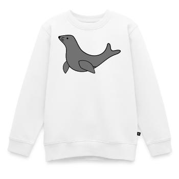 Seehund - Kinder Premium Organic Sweatshirt - Weiß - Vorne - AI Model Kid Male (0cm)