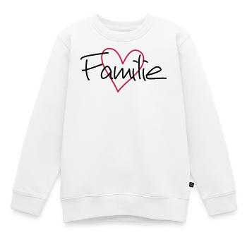 Famille coeur amour communauté cohésion - Sweat Premium enfant bio - blanc - Devant - AI Model Kid Male (0cm)