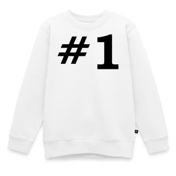 Number One - Kids Premium Organic Sweatshirt - white - Front - AI Model Kid Male (0cm)