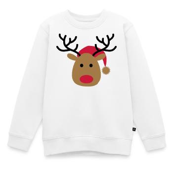 Lustiges Design von einem Elch zu Weihnachten - Kinder Premium Organic Sweatshirt - Weiß - Vorne - AI Model Kid Male (0cm)