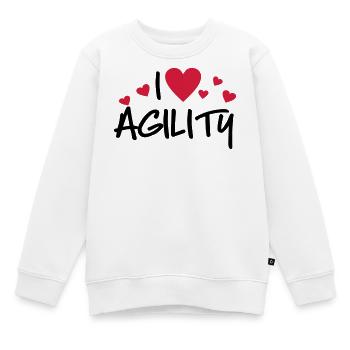agility - Kinder Premium Organic Sweatshirt - Weiß - Vorne - AI Model Kid Male (0cm)