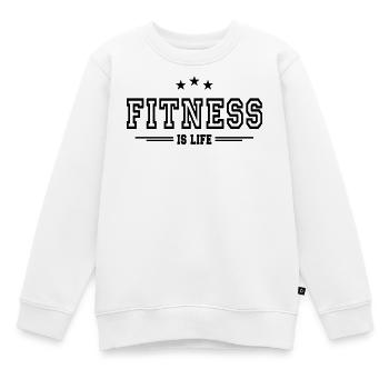 Fitness ist das Leben II - Kinder Premium Organic Sweatshirt - Weiß - Vorne - AI Model Kid Male (0cm)