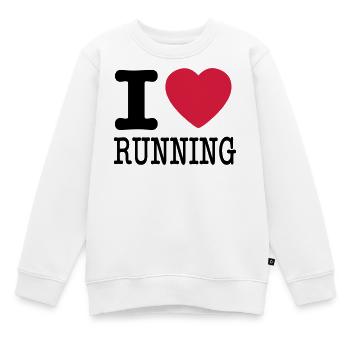 j'aime la course en cours d'exécution / J'aime - Sweat Premium enfant bio - blanc - Devant - AI Model Kid Male (0cm)