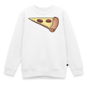 Pizza pour baby-look partenaire parental pour 2ème enfant - Sweat Premium enfant bio - blanc - Devant - AI Model Kid Male (0cm)