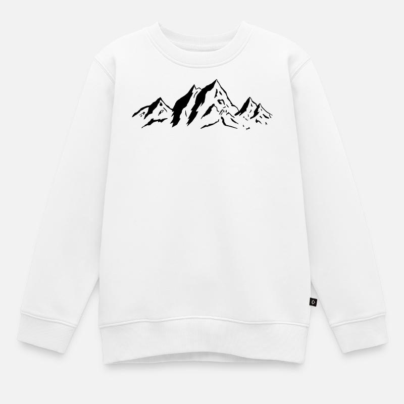 montagnes - Sweat Premium enfant bio - blanc