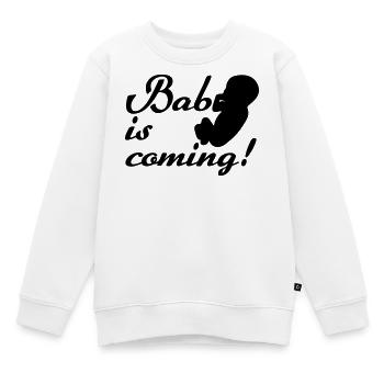 Bébé arrive Naissance, Grossesse, Cadeau - Sweat Premium enfant bio - blanc - Devant - AI Model Kid Male (0cm)