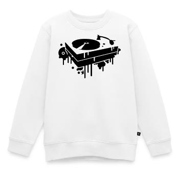 Un tourne-disque - Sweat Premium enfant bio - blanc - Devant - AI Model Kid Male (0cm)