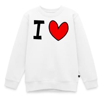 I love - Kinder Premium Organic Sweatshirt - Weiß - Vorne - AI Model Kid Male (0cm)