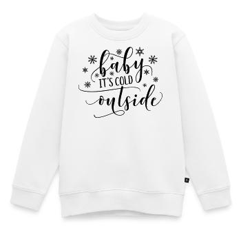 Baby ist es draußen kalt - Kinder Premium Organic Sweatshirt - Weiß - Vorne - AI Model Kid Male (0cm)