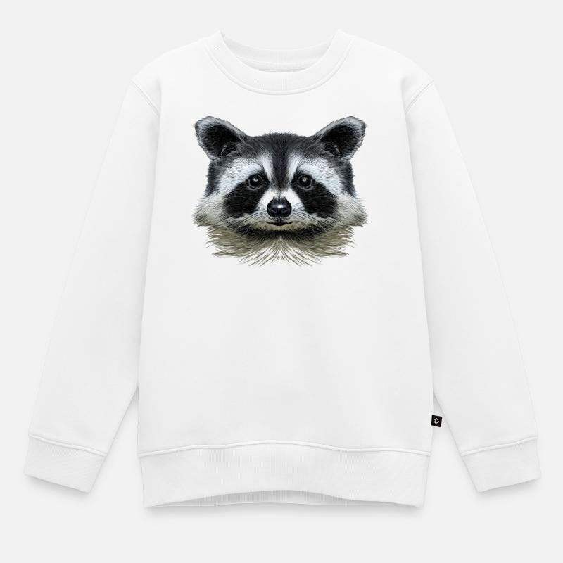 Waschbär - Kinder Premium Organic Sweatshirt - Weiß