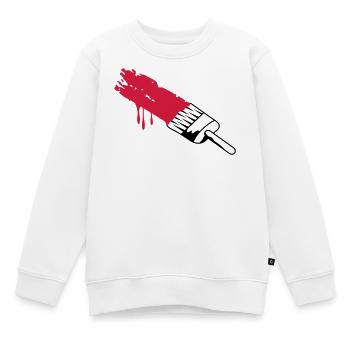 Pinsel mit Farbe - Kinder Premium Organic Sweatshirt - Weiß - Vorne - AI Model Kid Male (0cm)