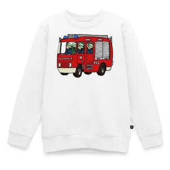 Camion de pompiers - Sweat Premium enfant bio - blanc - Devant - AI Model Kid Male (0cm)