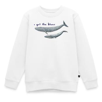 Ich habe den Blues Wale - Wale. baleines - Kinder Premium Organic Sweatshirt - Weiß - Vorne - AI Model Kid Male (0cm)
