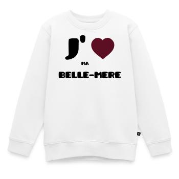 J'aime ma belle-mère (V) - Sweat Premium enfant bio - blanc - Devant - AI Model Kid Male (0cm)