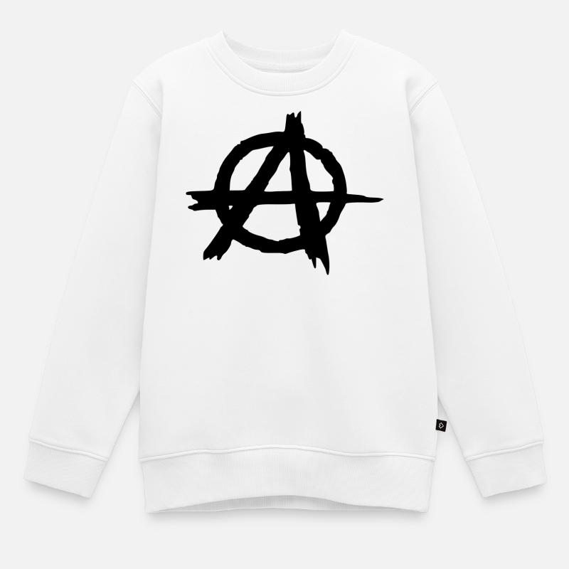 Anarchy - Kids Premium Organic Sweatshirt - white