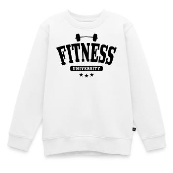 Université de fitness - Sweat Premium enfant bio - blanc - Devant - AI Model Kid Male (0cm)
