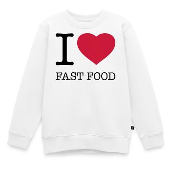 J’AIME LA RESTAURATION RAPIDE Foodie - Sweat Premium enfant bio - blanc - Devant - AI Model Kid Male (0cm)