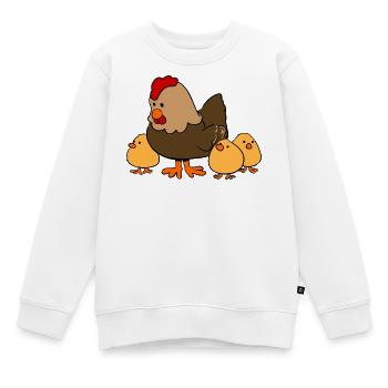 Chicken family - Kinder Premium Organic Sweatshirt - Weiß - Vorne - AI Model Kid Male (0cm)