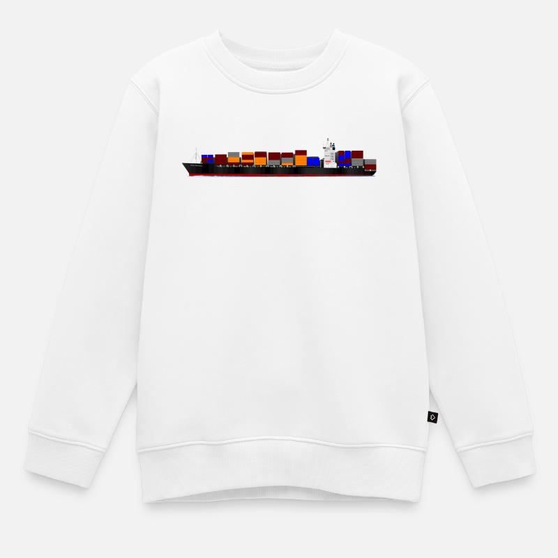 Container Ship - Kinder Premium Organic Sweatshirt - Weiß