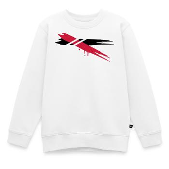 deux bandes de couleur avec des bandes horizontale - Sweat Premium enfant bio - blanc - Devant - AI Model Kid Male (0cm)