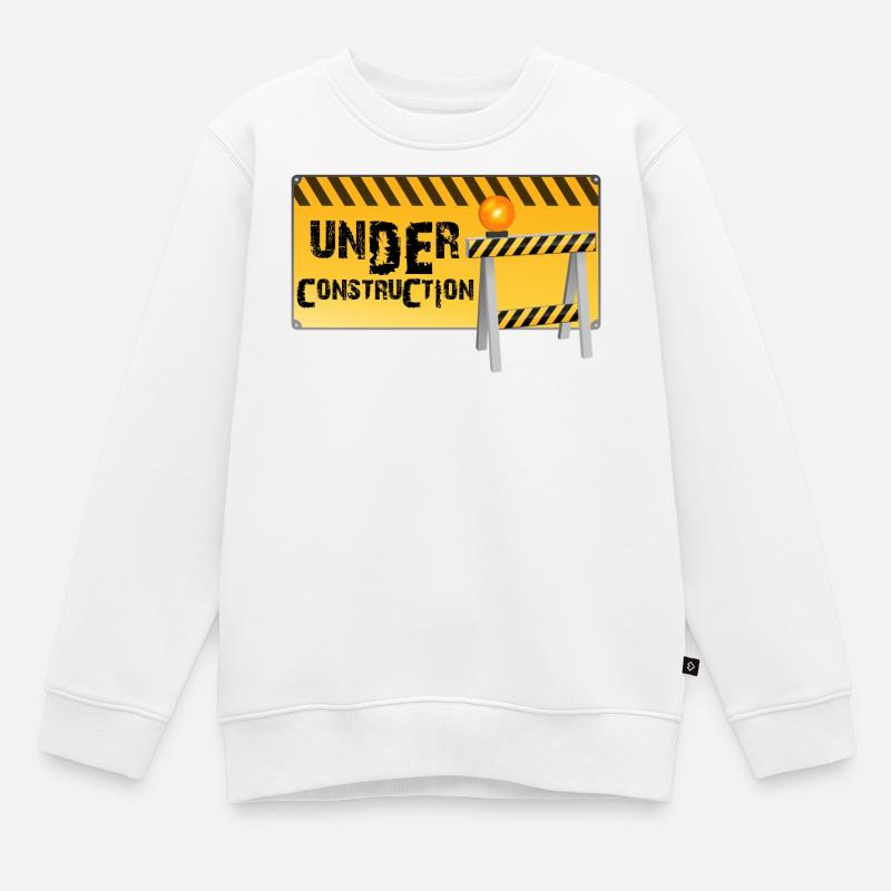 Construction - Sweat Premium enfant bio - blanc