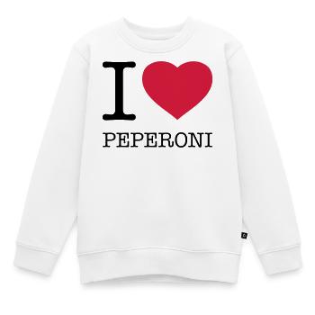 I LOVE PEPERONI - Sweat Premium enfant bio - blanc - Devant - AI Model Kid Male (0cm)