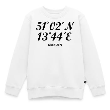 Dresden Koordinaten - Kinder Premium Organic Sweatshirt - Weiß - Vorne - AI Model Kid Male (0cm)